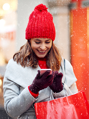Woman looking at her phone