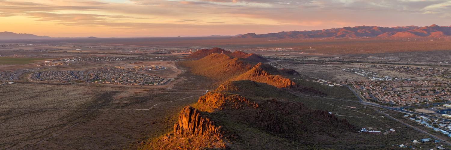 aerial view of a city in AZ